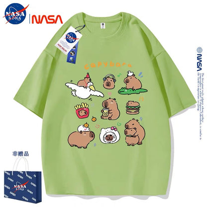 Cute Animals Capybara Style T-Shirt Series | Happy & Fun Daily Part2 - Kawaii Fashion Items for Child & Adult
