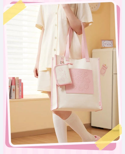 ChiiKawa X Miniso | Chiikawa Shoulder Tote Bag with Small Bag - Kawaii Item Cute Decoration  WinnieTheBirds Toy Shop