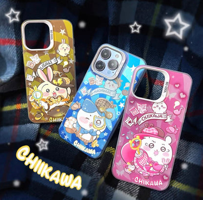 Japanese Cartoon ChiiKawa Detective Laser Case | ChiiKawa Hachiware Usagi - Phone Case Samsung Galaxy S26 S25 S24 S23 S22 S21 FE Ultra Edge