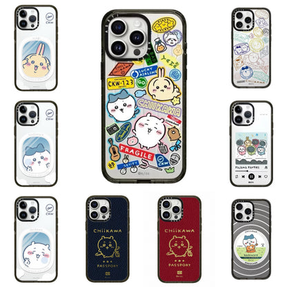 Japanese Cartoon ChiiKawa Clear with Transparent Black Frame Phone Case | Travel & Pajamas Song ChiiKawa Hachiware Usagi - iPhone Case 12 13 14 15 16 17 Pro Promax