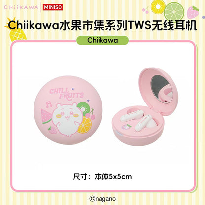 ChiiKawa X Miniso Fruit Market Series Fruit Market  Bluetooth Earphones with Mirror | ChiiKawa Hachiware Usagi - Kawaii Daily Items
