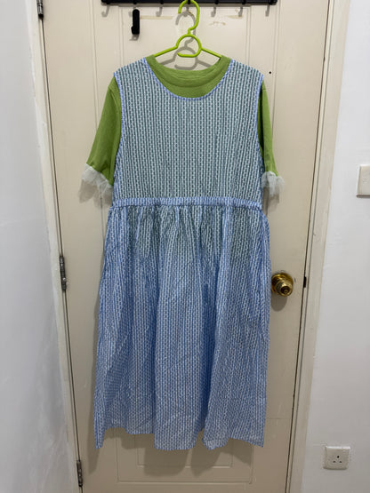 Japanese Fashion Cute Style Mori Series | Layer Blue with White Dots Vest Dress - Kawaii Fashion Items