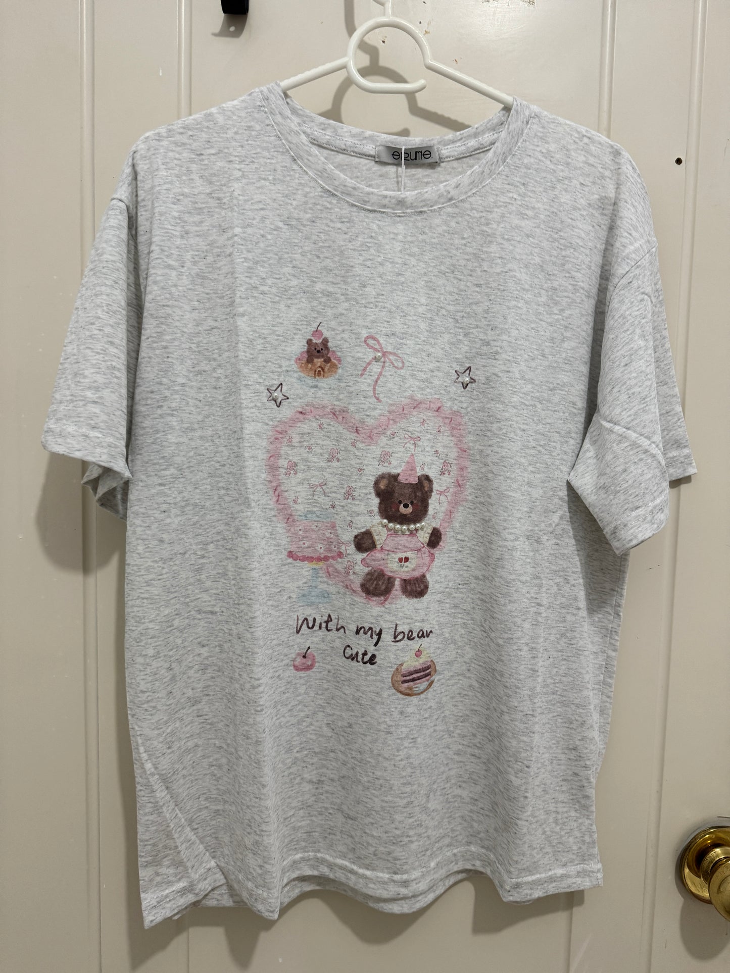 Korean Fashion Cute Animals Style T-Shirt Series | Party Teddy Bear with Pearl - Kawaii Fashion Items
