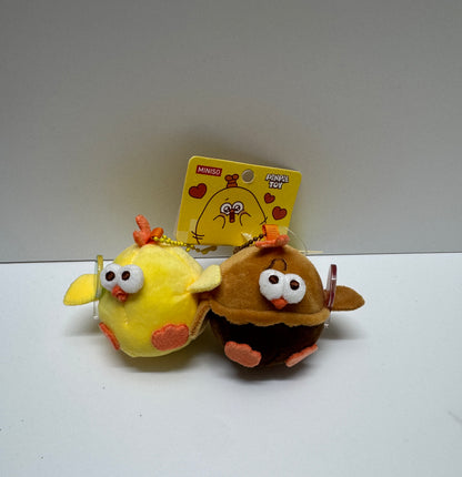 Lovely Chicken Fat Dundun Plush Doll Keychain | Magnetic Yes & No Chick A Pair - Children Gift Animal Mini Plush Doll