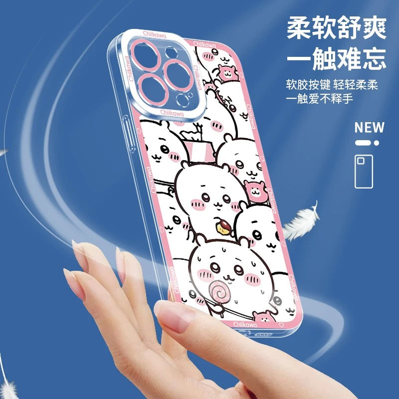 Japanese Cartoon ChiiKawa Full Sceen | Chiikawa Hachiware Usagi Momonga Kurimanju - iPhone Case PLUS SE2 XS XR X 11 12 13 14 15 16 16e 17 17e Pro Promax 12mini 13mini