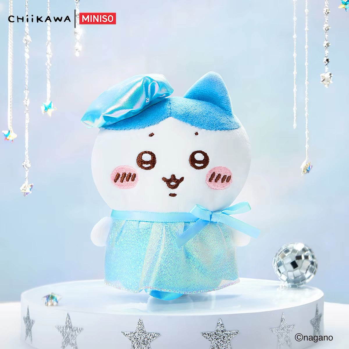 ChiiKawa X Miniso Glamorous Costume Series Plush Doll Keychain | ChiiKawa Hachiware Usagi Momonga Kurimanju Rakko Shisa Crab Dress Up Fancy Doll Keychain  - Kawaii Items Room Decoration doll