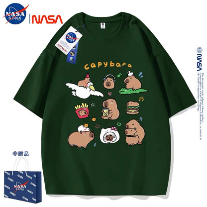Cute Animals Capybara Style T-Shirt Series | Happy & Fun Daily Part2 - Kawaii Fashion Items for Child & Adult