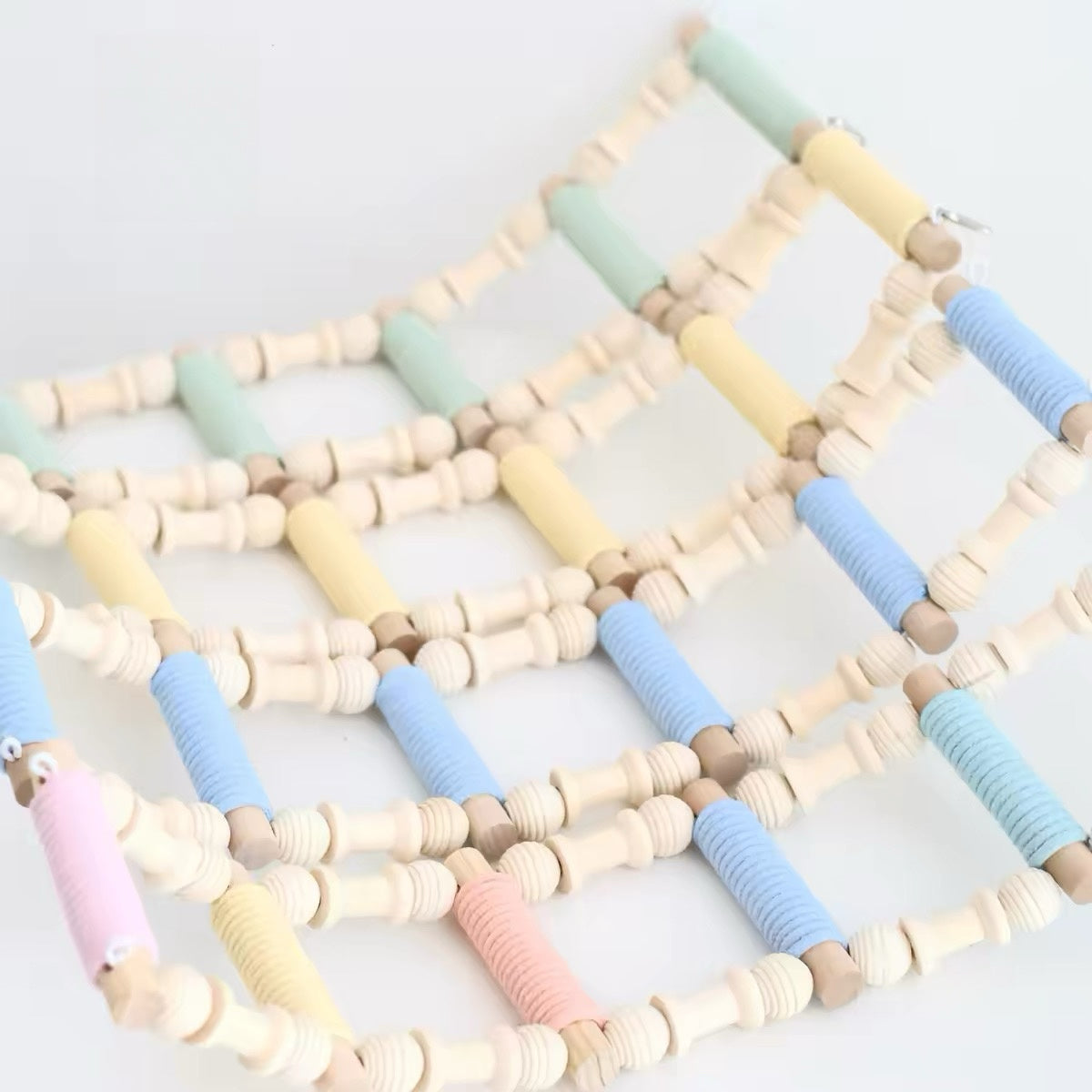 42cm Pastel & Natural Style Climbing Ladder with 6 Steps | 5 Colours - Parrot Toys Hanging Toy Handmade Bird Organic Bird Cages Accessories