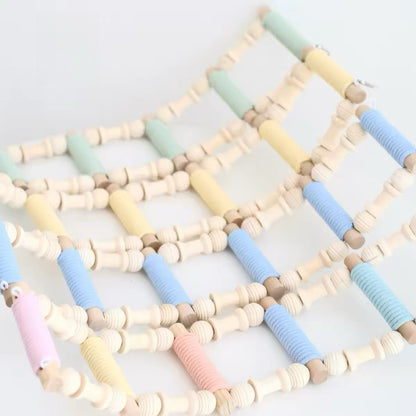 42cm Pastel & Natural Style Climbing Ladder with 6 Steps | 5 Colours - Parrot Toys Hanging Toy Handmade Bird Organic Bird Cages Accessories