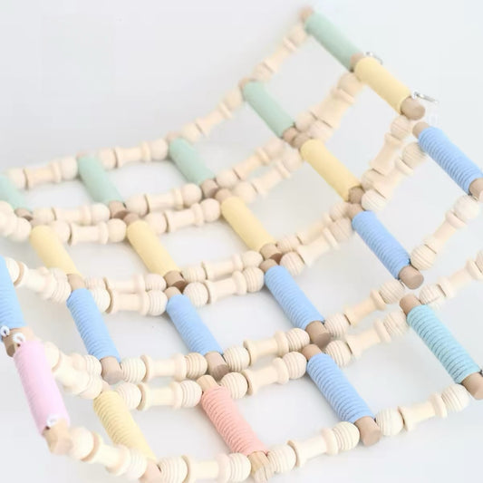 42cm Pastel & Natural Style Climbing Ladder with 6 Steps | 5 Colours - Parrot Toys Hanging Toy Handmade Bird Organic Bird Cages Accessories