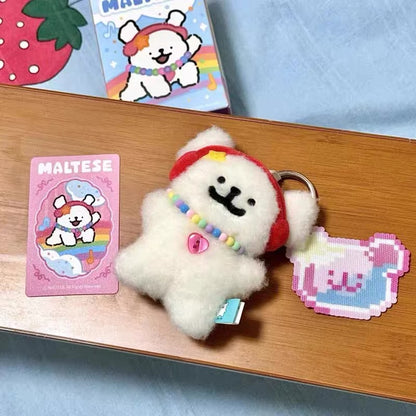 Maltese Puppy Plush Fruit Candy Keychain Series | Juice Maltese Gummies Plush Doll - Collectable Toys Mystery Blind Box