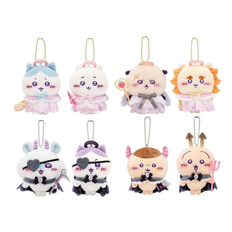 Japan ChiiKawa Lolita & Gothic Angel Devil | ChiiKawa Hachiware Usagi Momonga Rakko Shisa Kurimanju - Mini Plush Doll keychain