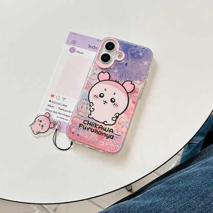 Japanese Cartoon iPhone Case with Strap | Laser Kurimanju Rakko Shisa Furuhonya - iPhone CasePhone Case 7 8 PLUS SE2 XS XR X 11 12 13 14 15 Pro Promax 12mini 13mini  WinnieTheBirds Toy Shop
