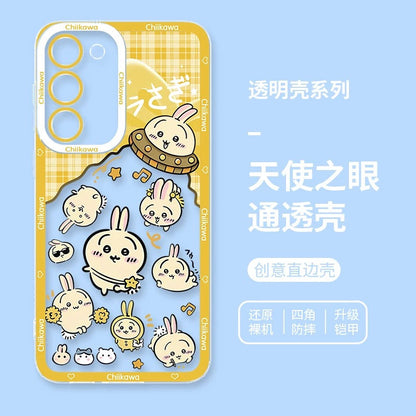 Japanese Cartoon ChiiKawa UFO Version Clean Case | Chiikawa Hachiware Usagi Momonga - Phone Case Samsung Galaxy S26 S25 S24 S23 S22 S21 FE Ultra Edge