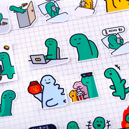 Set of 40 Pieces Cute Little Dinosaur Joguman | Stickers B - DIY Journal Craft Diary Art Scrapbook Laptop Luggage Decal Cute Animal Pack
