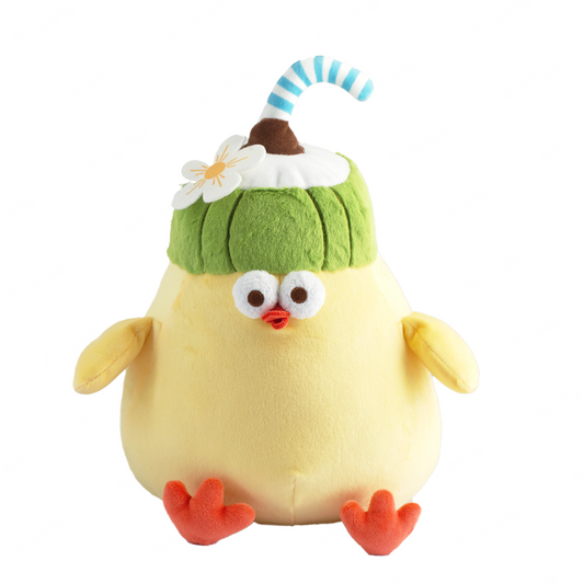 [Pre Order] Lovely Chicken Fat Dundun Summer Plush Doll | Young Coconut Green Chick - Children Gift Animal Plush Doll
