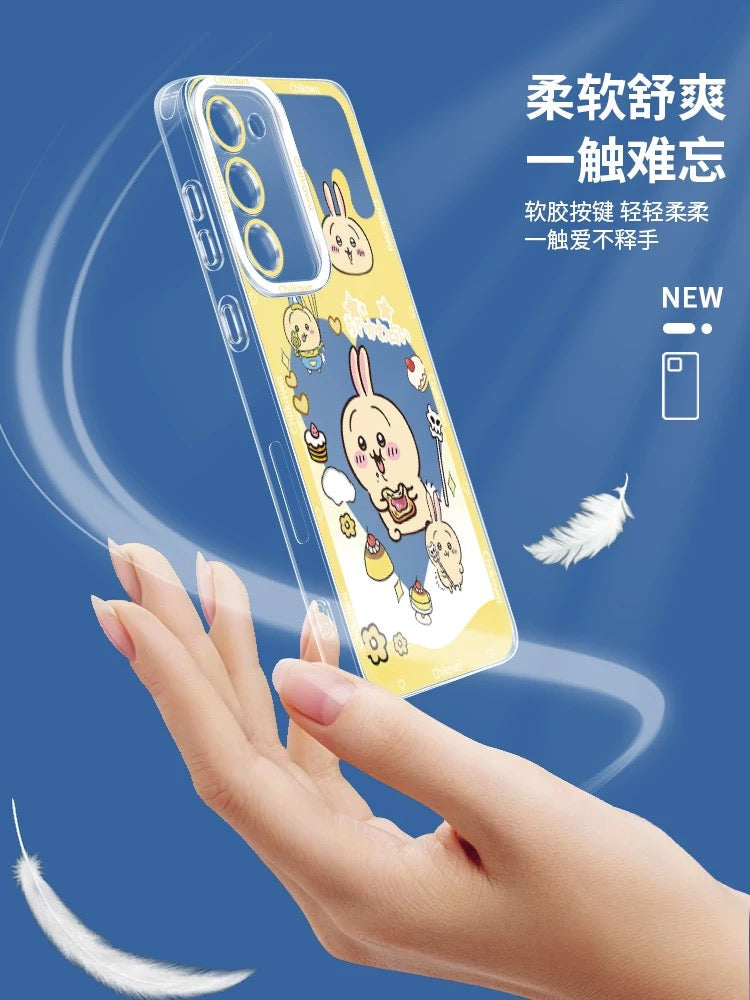 Japanese Cartoon Chiikawa Heart Shape Daily Version | Chiikawa Hachiware Usagi Momonga Kurimanju Rakko - Phone Case Samsung Galaxy S26 S25 S24 S23 S22 S21 FE Ultra