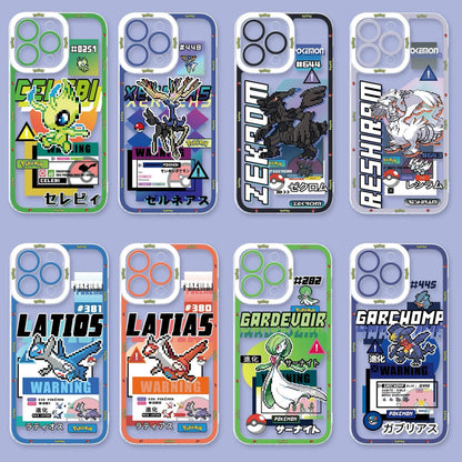 Japan Cartoon Pokemon Game Pixel Version | Celebi Xerneas Zekrom Reshiram Latios Latias Gardevoir Garchomp - iPhone Case PLUS SE2 XS XR X 11 12 13 14 15 16 16e 17 17e Pro Promax 12mini 13mini