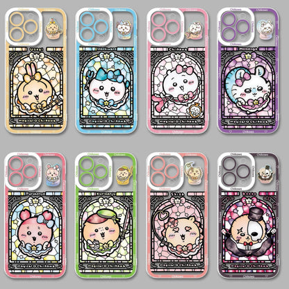 Japanese Cartoon Phone Case Magical Girl with Glass Window Clean Version | Chiikawa Hachiware Usagi Momonga Kurimanju Rakko Shisa Furuhonya - iPhone Case PLUS SE2 11 12 13 14 15 16 16e 17 17e Pro Promax 12mini 13mini