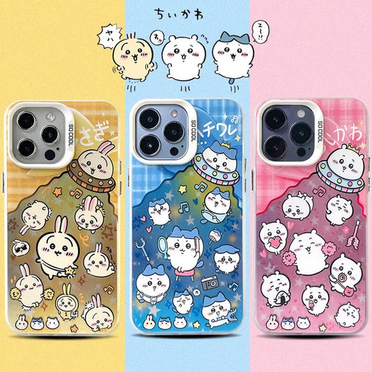 Japanese Cartoon ChiiKawa Hachiware Usagi UFO Laser - iPhone Case 11 12 13 14 15 16 Pro Promax WinnieTheBirds Toy Shop