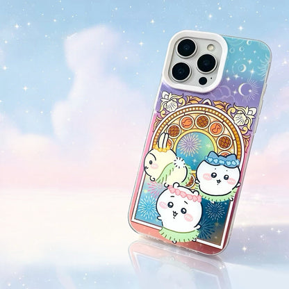 Japanese Cartoon ChiiKawa The Movie : The Secret Of The Mermaid Island Grass Skirt Style | Chiikawa Hachiware Usagi Momonga - Phone Case Samsung Galaxy S26 S25 S24 S23 S22 S21 FE Ultra Edge