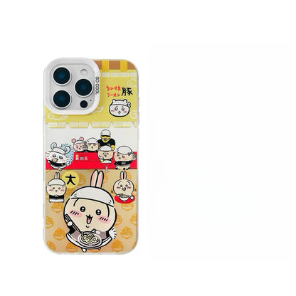 Japanese Cartoon ChiiKawa Pork Ramen Restaurant Laser Case | ChiiKawa Hachiware Usagi Momonga - Phone Case Samsung Galaxy S26 S25 S24 S23 S22 S21 FE Ultra Edge