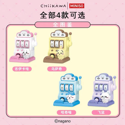 ChiiKawa X Miniso Slot Machine with Mini Figure Mystery Box | ChiiKawa Hachiware Usagi Momonga - Kawaii Items Room Decoration Blind Box