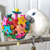 30x15cm Natural Style Wooden Star Ball Bite Hanging Natural Parrot Birdie Toy for Medium Large Size Parrot Cages Accessories
