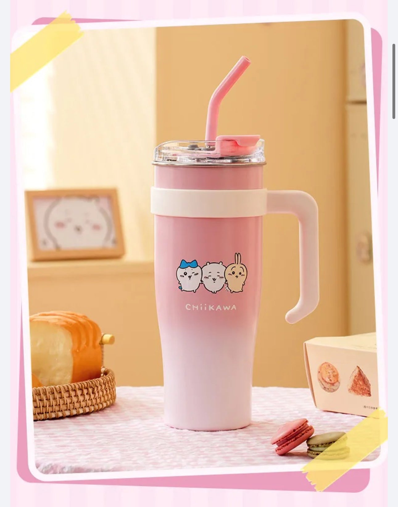 ChiiKawa X Miniso | Keep Cool Cup Tumbler with Straw - Kawaii Decoration Warm Cool Lovely Coffee Cup  WinnieTheBirds Toy Shop