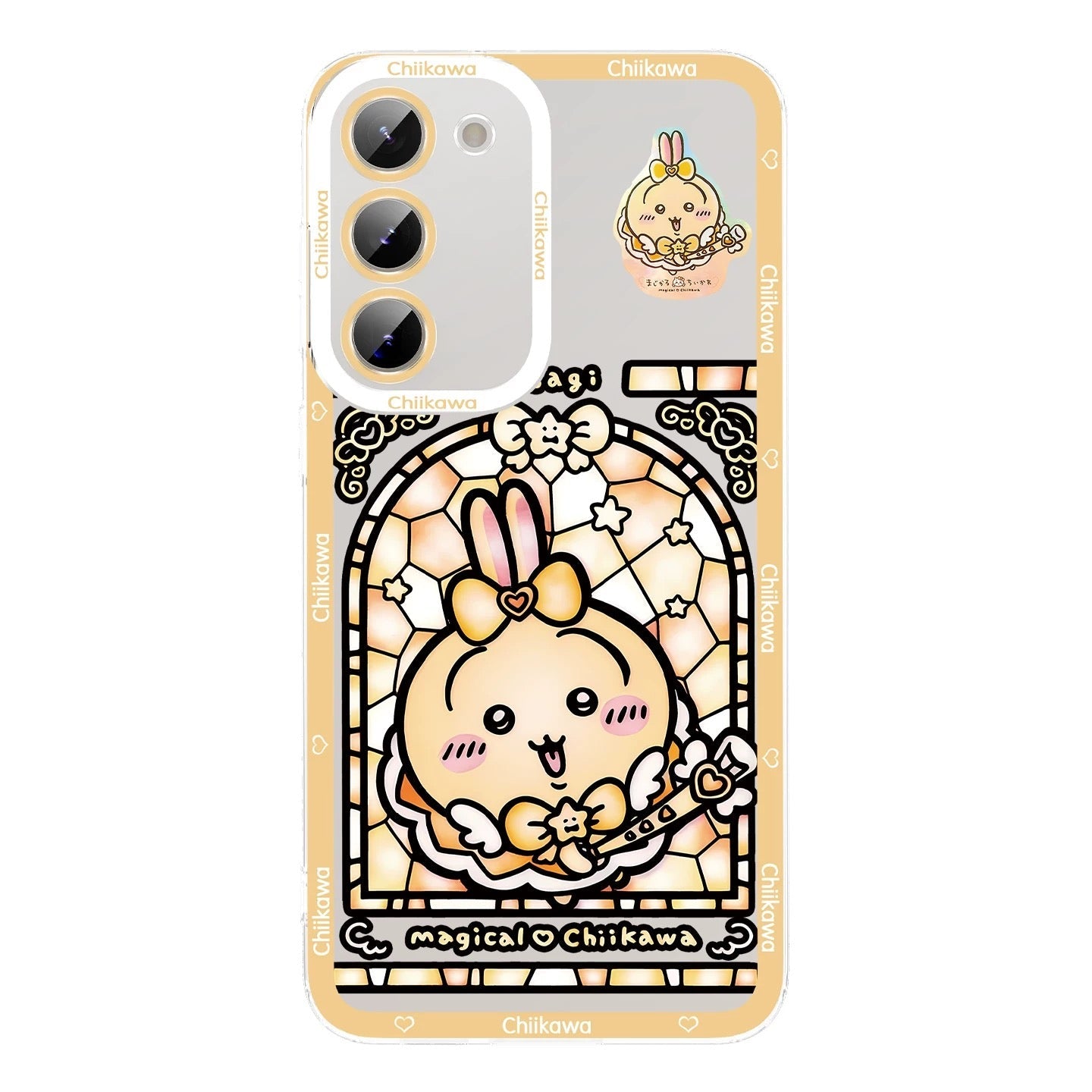 Japanese Cartoon Phone Case Magical Girl with Glass Window Clean Version | Chiikawa Hachiware Usagi Momonga Kurimanju Rakko Shisa Furuhonya - Phone Case Samsung Galaxy S26 S25 S24 S23 S22 S21 FE Ultra Edge
