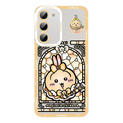 Japanese Cartoon Phone Case Magical Girl with Glass Window Clean Version | Chiikawa Hachiware Usagi Momonga Kurimanju Rakko Shisa Furuhonya - Phone Case Samsung Galaxy S26 S25 S24 S23 S22 S21 FE Ultra Edge