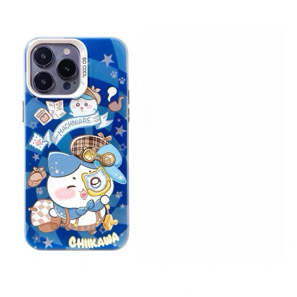 Japanese Cartoon ChiiKawa Detective Laser Case | ChiiKawa Hachiware Usagi - Phone Case Samsung Galaxy S26 S25 S24 S23 S22 S21 FE Ultra Edge