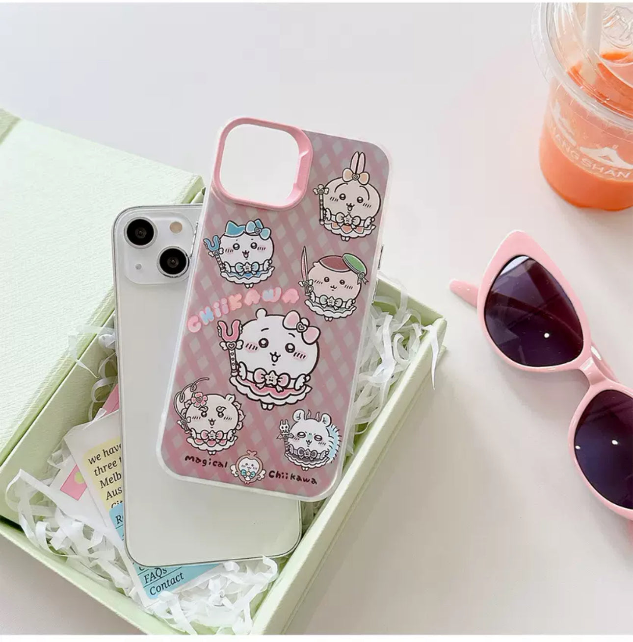 Japanese Cartoon iPhone Case with Strap | Laser ChiiKawa Magic Girls - iPhone CasePhone Case 7 8 PLUS SE2 XS XR X 11 12 13 14 15 16 Pro Promax 12mini 13mini  WinnieTheBirds Toy Shop
