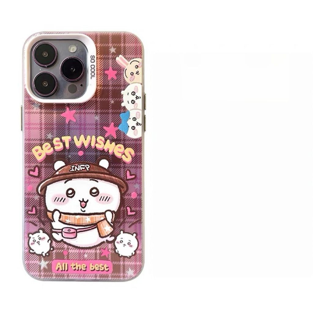 Japanese Cartoon ChiiKawa Best Wishes Winter Laser Case | ChiiKawa Hachiware Usagi Momonga - Phone Case Samsung Galaxy S26 S25 S24 S23 S22 S21 FE Ultra Edge