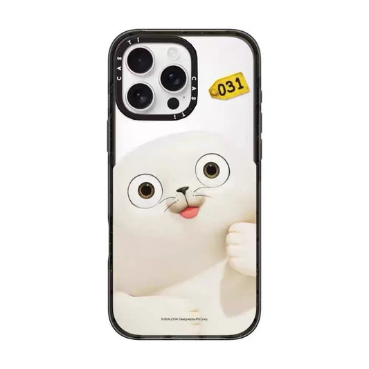 Lovely Seal Sealook Clear with Transparent Black Frame Phone Case | Part1 5 Styles - iPhone Case 12 13 14 15 16 17 18 Pro Promax