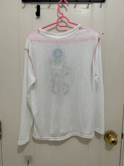 Korean Fashion Artists Style Long-sleeved Sun Protection T-Shirt Series | Little Girl Yuk with Kitty Hat and Star Bubble - Kawaii Fashion Items