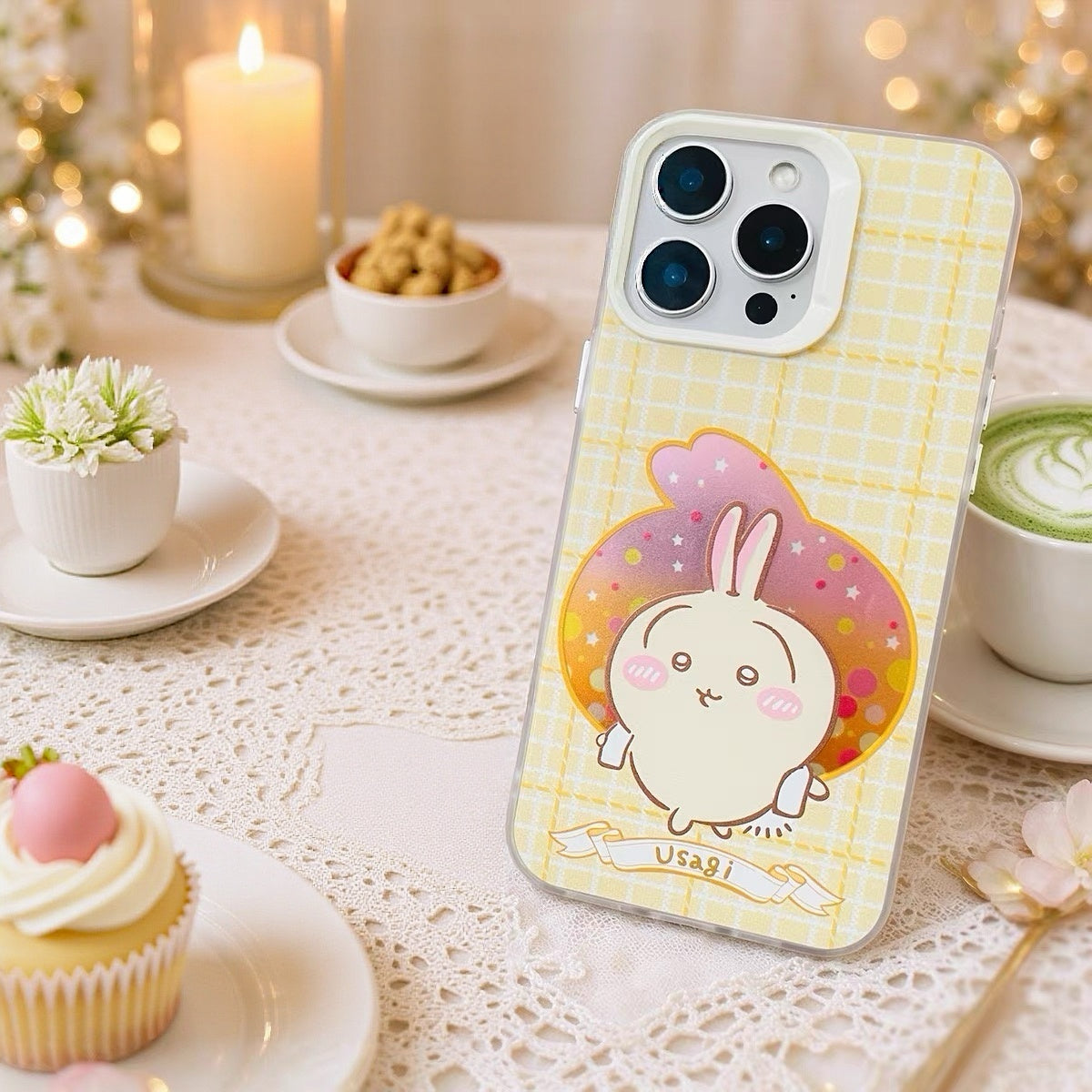 Japanese Cartoon ChiiKawa Daily with Icon Laser Case | Chiikawa Hachiware Usagi Momonga 4 Styles - iPhone Case 11 12 13 14 15 16 16e 17 17e 18 Pro Promax