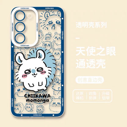 Japanese Cartoon Chiikawa Outing Daily with Comic | Chiikawa Hachiware Usagi Momonga Kurimanju Rakko Shisa Furuhonya 8 Styles - Phone Case Samsung Galaxy S26 S25 S24 S23 S22 S21 FE Ultra Edge