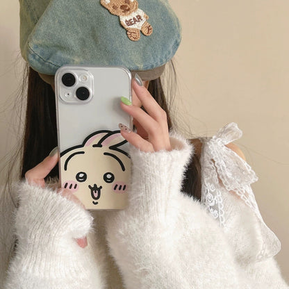 Japanese Cartoon ChiiKawa Soft Clean Case | Happy Big Head Chiiawa Hachiware Usagi - iPhone Case SE 11 12 13 14 15 16 17 ProMax Pro Plus 12mini 13mini