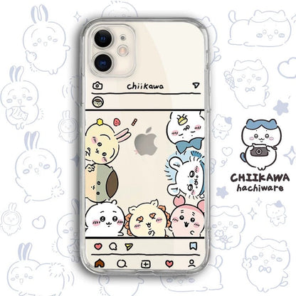 Japanese Cartoon Chiikawa Clean Case | Happy Fun Part1 - iPhone Case PLUS SE2 11 12 13 14 15 16 17 Pro Promax 12mini 13mini