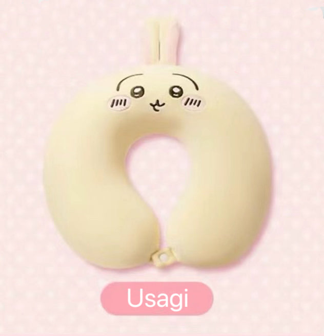 ChiiKawa X Miniso | ChiiKawa Hachiware Usagi Neck Pillow - Airplane Pillow Kawaii items Room Decoration  WinnieTheBirds Toy Shop
