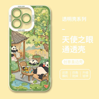 Cute Animal Panda | Season Times - iPhone Case PLUS SE2 XS XR X 11 12 13 14 15 16 16e 17 17e Pro Promax 12mini 13mini