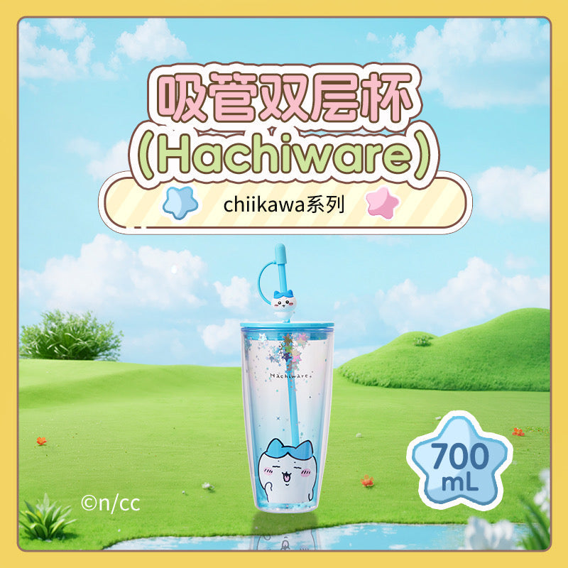 ChiiKawa X Miniso | ChiiKawa Hachiware Usagi Glitter Cool Warm Big Water Cup - Kawaii Item Decoration  WinnieTheBirds Toy Shop