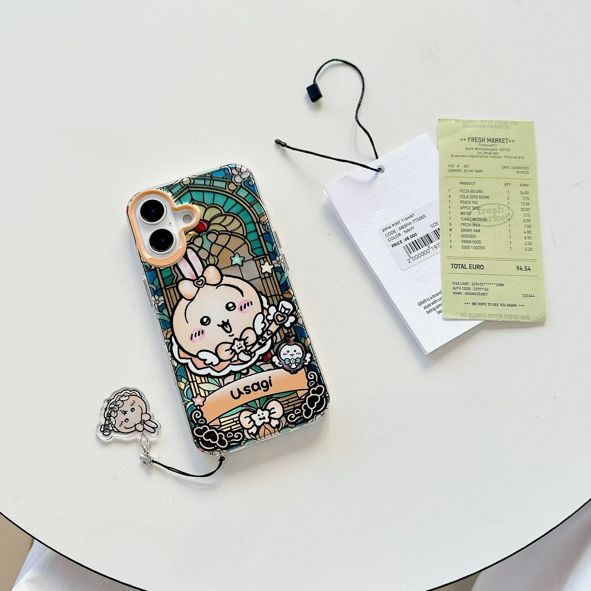 Japanese Cartoon iPhone Case with Strap | Laser Magical Girl with Glass Window Chiikawa Hachiware Usagi Momonga Magic - iPhone CasePhone Case 7 8 PLUS SE2 XS XR X 11 12 13 14 15 Pro Promax 12mini 13mini WinnieTheBirds Toy Shop