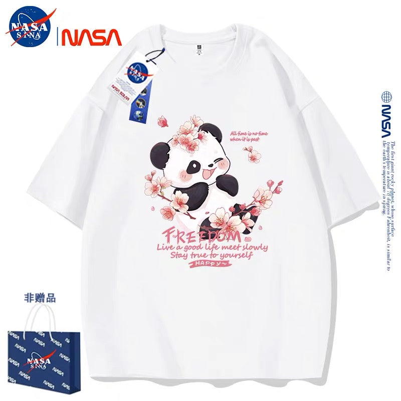 Cute Animals Panda Style T-Shirt Series | Smile Panda with Flower Part1 - Kawaii Fashion Items for Child & Adult Matching outfits for Parents and Children