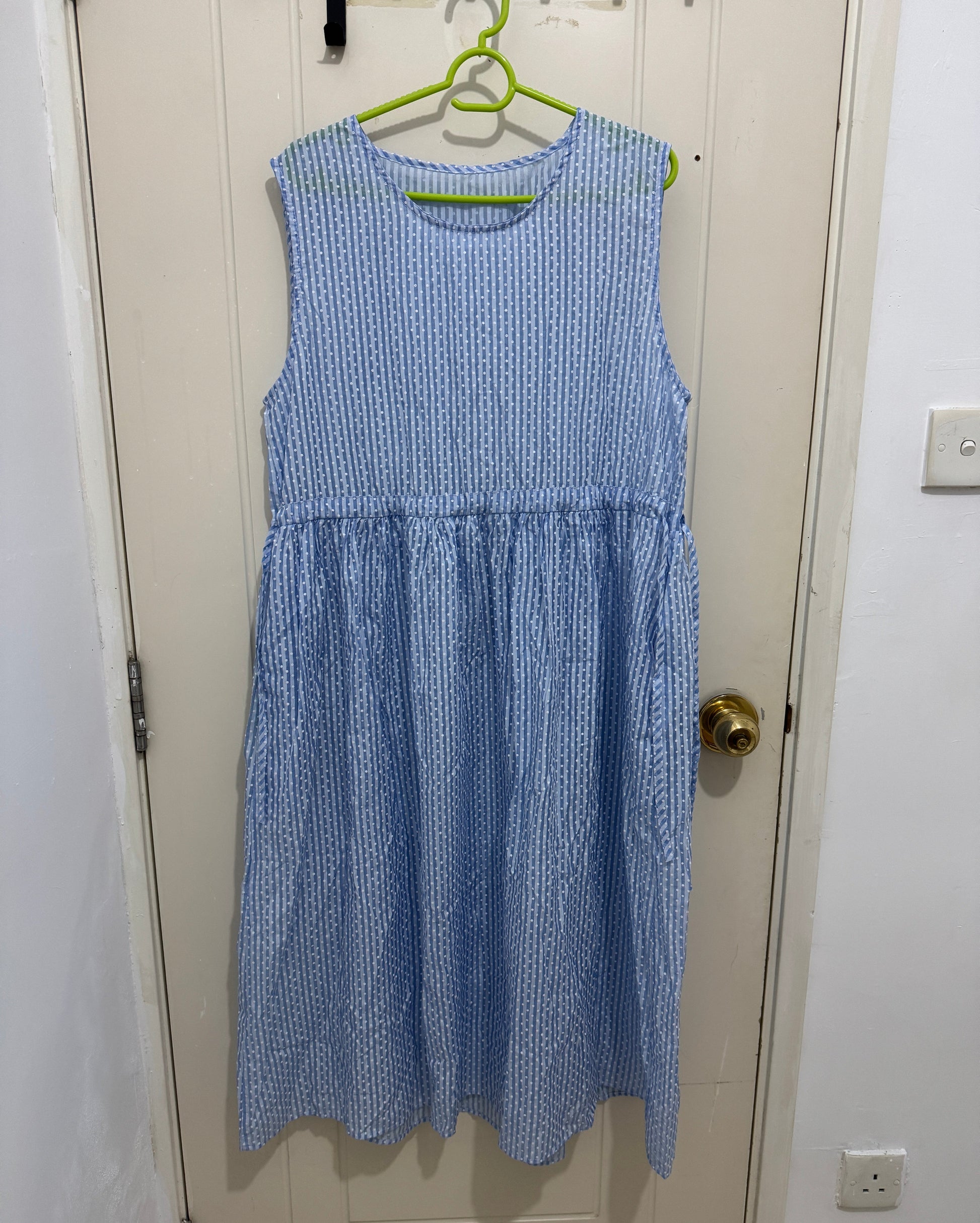 Japanese Fashion Cute Style Mori Series | Layer Blue with White Dots Vest Dress - Kawaii Fashion Items