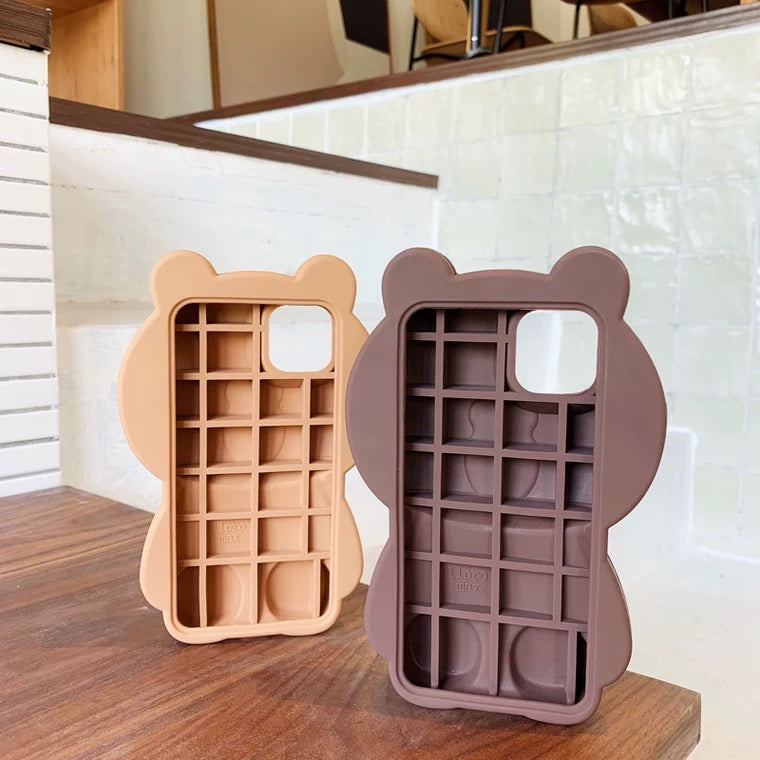 Line friends Big Brown Bear Silicone Phone Case | New York Brown - iPhone Case iPhone XS XR X 11 12 13 14 15 16 Pro Promax KawaiiGiftLand