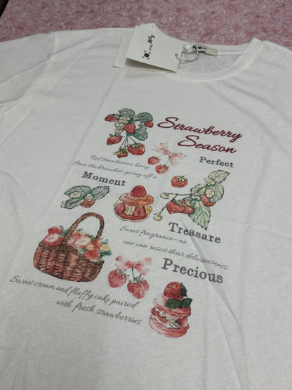 Korean Fashion Cute Fruits Style T-Shirt Series | Strawberry Season with Sweets - Kawaii Fashion Items