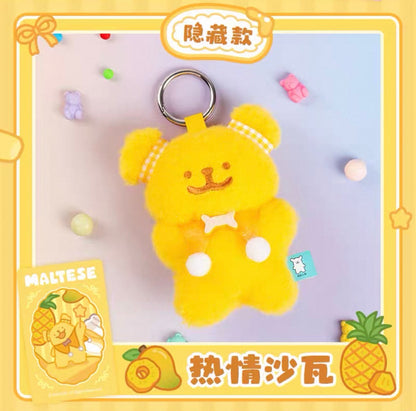Maltese Puppy Plush Fruit Candy Keychain Series | Juice Maltese Gummies Plush Doll - Collectable Toys Mystery Blind Box