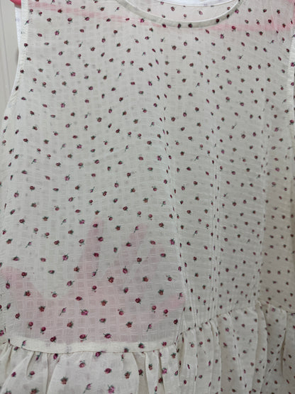 Japanese Fashion Cute Style Mori Series | White with Rose Layer Vest - Kawaii Fashion Items